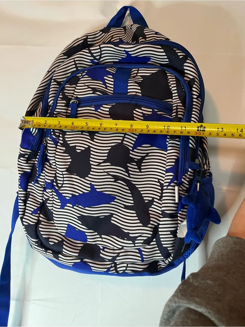 CRCKT kids shark print backpack with mini shark plush